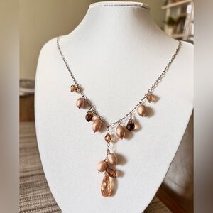 Sterling silver pearl and Swarovski crystal necklace